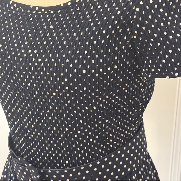 Vintage Liz Claiborne Navy Polka Dot Maxi Dress - Size 6 - Picture 2 of 8
